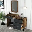 Sminkbord Hanah Home Lizbon 543 Valnöt Antracit Spånskiva 124x84,7x40 cm - Toalettbord - 8683743327188 - 5