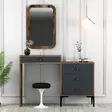 Sminkbord Hanah Home Lizbon 543 Valnöt Antracit Spånskiva 124x84,7x40 cm - Toalettbord - 8683743327188 - 2