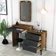 Sminkbord Hanah Home Lizbon 543 Valnöt Antracit Spånskiva 124x84,7x40 cm - Toalettbord - 8683743327188 - 4