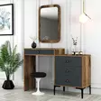 Sminkbord Hanah Home Lizbon 543 Valnöt Antracit Spånskiva 124x84,7x40 cm - Toalettbord - 8683743327188 - 3
