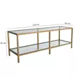 TV-bänk Hanah Home Basic Gold Guld Härdat Glas Metall 130x45x40 cm - TV-bänkar - 8682870730878 - 9