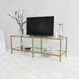 TV-bänk Hanah Home Basic Gold Guld Härdat Glas Metall 130x45x40 cm - TV-bänkar - 8682870730878 - 7