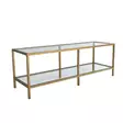 TV-bänk Hanah Home Basic Gold Guld Härdat Glas Metall 130x45x40 cm - TV-bänkar - 8682870730878 - 1