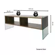 TV-bänk Hanah Home TV404 Valnöt Spånskiva Härdat Glas 120x45x35 cm - TV-bänkar - 8681875986358 - 9