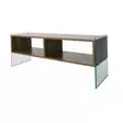 TV-bänk Hanah Home TV404 Valnöt Spånskiva Härdat Glas 120x45x35 cm - TV-bänkar - 8681875986358 - 1