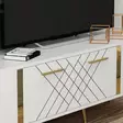 TV-bänk Hanah Home Detas Vit Guld Spånskiva 150x48,2x35 cm - TV-bänkar - 8683743397808 - 4