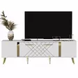 TV-bänk Hanah Home Detas Vit Guld Spånskiva 150x48,2x35 cm - TV-bänkar - 8683743397808 - 1