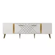 TV-bänk Hanah Home Detas Vit Guld Spånskiva 150x48,2x35 cm - TV-bänkar - 8683743397808 - 6