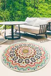 Matta Conceptum Mandala Balkon Flerfärgad Polyester 100x100 cm - Runda mattor - 8681875893748 - 2