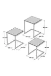 Nästbord Hanah Home Ege Valnöt Massiv Furu 34x46x42 38x51,3x43,5 44,5x56,8x45 cm - Bord - 8681875449648 - 4