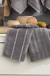 Tvätthandduk Set L'essentiel Antracit 100% Bomull 30x50 cm - Handdukar - 8684283346318 - 2