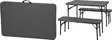 Bord- och bänkset, hopfällbart, grå/svart, 3-delat, med bärhandtag, 102x61x70 cm - Trädgårdsmöbelgrupper - 8719987416248 - 1