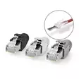 RJ45-kontakt | RJ45 Pass Through | Solid/strängad FTP CAT7 | Rak | Guldplaterad | 10 st. | Polycarbonate | Grå / Svart / Vit | Låda - Dator och nätverk - 5412810336388 - 1