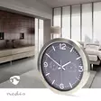 Väggklocka | Diameter: 300 mm | Rostfritt stål | Tyst rörelse | Termometer (temperatur) | Hygrometer | Grå / Metall - Klockor - 5412810473878 - 5
