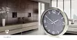 Väggklocka | Diameter: 300 mm | Rostfritt stål | Tyst rörelse | Termometer (temperatur) | Hygrometer | Grå / Metall - Klockor - 5412810473878 - 90