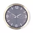 Väggklocka | Diameter: 300 mm | Rostfritt stål | Tyst rörelse | Termometer (temperatur) | Hygrometer | Grå / Metall - Klockor - 5412810473878 - 1