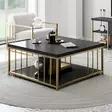Soffbord Hanah Home Zenn Antracit Guld Spånskiva 90x90x40 cm - Soffbord - 8683743791248 - 4