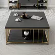Soffbord Hanah Home Zenn Antracit Guld Spånskiva 90x90x40 cm - Soffbord - 8683743791248 - 3