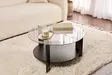 Soffbord Hanah Home Clara Wood Black Fume Härdat Glas Spånskiva 75x40x75 cm - Soffbord - 8684283687688 - 2