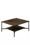 Soffbord Hanah Home Black Line Valnöt Svart Spånskiva 80x80x40 cm - Soffbord - 8683742126218 - 1