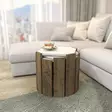 Soffbord Hanah Home Lori Vit Valnöt Spånskiva 44,5x41x44,5 cm - Soffbord - 8683743960118 - 2