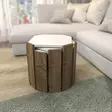 Soffbord Hanah Home Lori Vit Valnöt Spånskiva 44,5x41x44,5 cm - Soffbord - 8683743960118 - 5