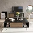 Soffbord Hanah Home Mistico Svart Valnöt Spånskiva 120x45,6x60 cm - Soffbord - 8682870664548 - 6