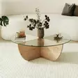 Soffbord Hanah Home Lily Safir Ek Härdat Glas Spånskiva 90x30x90 cm - Soffbord - 8683742112198 - 2