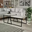 Soffbord Hanah Home Pal Orta Vit Spånskiva Metall 88x38x50 cm 57x45x55 cm - Soffbord - 8681875478198 - 2