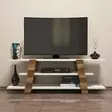 TV-bänk Hanah Home Flower Valnöt Cream Spånskiva 120x42x33,6 cm - TV-bänkar - 8681875184648 - 3