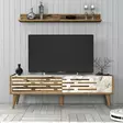 TV-bänk Hanah Home Valensiya 140 Valnöt Vit Marmormönster Spånskiva 140x35x45 cm - TV-bänkar - 8684282088608 - 2