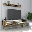 TV-bänk Hanah Home Valensiya 140 Valnöt Vit Marmormönster Spånskiva 140x35x45 cm - TV-bänkar - 8684282088608 - 4