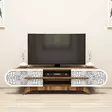 TV-bänk Hanah Home Defne Valnöt Vit Spånskiva 145x37x37 cm - TV-bänkar - 8684282190998 - 3