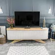 TV-bänk Hanah Home Stor Safir Vit Spånskiva 180x43x60 cm - TV-bänkar - 8683743121748 - 2