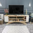 TV-bänk Hanah Home Stor Safir Vit Spånskiva 180x43x60 cm - TV-bänkar - 8683743121748 - 9