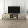 TV-bänk Hanah Home Walnut Cream Valnöt Spånskiva 180x44x35 cm - TV-bänkar - 8681875184358 - 2