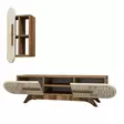 TV-bänk Hanah Home Defne Valnöt Spånskiva 145x37x35 cm - TV-bänkar - 8681875184488 - 1