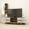 TV-bänk Hanah Home Defne Valnöt Spånskiva 145x37x35 cm - TV-bänkar - 8681875184488 - 2