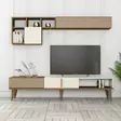 TV-bänk Hanah Home Milan Valnöt Cream Spånskiva 180x40x35 cm - TV-bänkar - 8683742130598 - 2