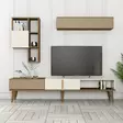 TV-bänk Hanah Home Milan Valnöt Cream Spånskiva 180x40x35 cm - TV-bänkar - 8683742130598 - 5