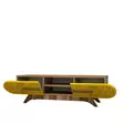 TV-bänk Hanah Home Defne Valnöt Gul Spånskiva 145x37x37 cm - TV-bänkar - 8684282191018 - 1