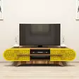 TV-bänk Hanah Home Defne Valnöt Gul Spånskiva 145x37x37 cm - TV-bänkar - 8684282191018 - 3
