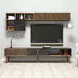 TV-bänk Hanah Home Milan Valnöt Svart Spånskiva 180x40x35 cm - TV-bänkar - 8681875828108 - 2