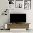 TV-bänk Hanah Home Matera Valnöt Vit Spånskiva 150x41,6x31,5 cm - TV-bänkar - 8681875385298 - 2