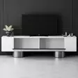 TV-bänk Hanah Home Bohem Vit Silver Spånskiva 180x50x30 cm - TV-bänkar - 8684283557158 - 4