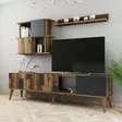 TV-bänk Hanah Home Madrid Valnöt Antracit Spånskiva 180x48,6x33,8 cm - TV-bänkar - 8683342169608 - 4