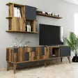 TV-bänk Hanah Home Madrid Valnöt Antracit Spånskiva 180x48,6x33,8 cm - TV-bänkar - 8683342169608 - 3
