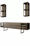 TV-bänk Hanah Home Gold Line Valnöt Svart Spånskiva 180x30x48 cm - TV-bänkar - 8683742126188 - 1