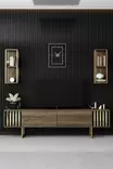 TV-bänk Hanah Home Gold Line Valnöt Svart Spånskiva 180x30x48 cm - TV-bänkar - 8683742126188 - 3