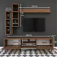 TV-bänk Hanah Home M16 Valnöt Spånskiva 180x48,6x35 cm - TV-bänkar - 8681875462128 - 11